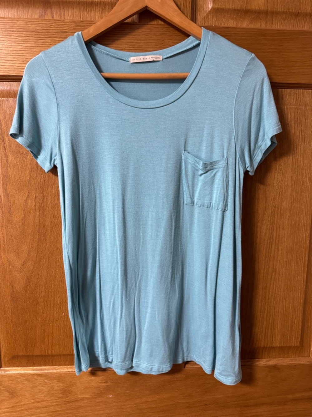 Light Blue Aqua Pocket Tee -
